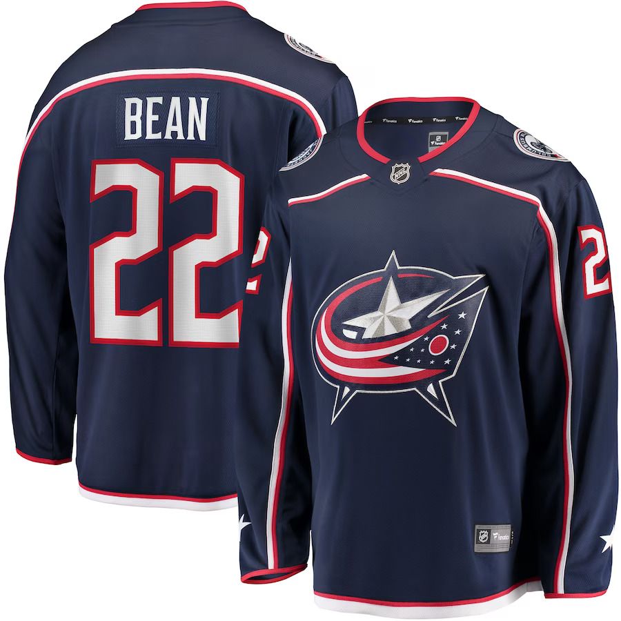 Men Columbus Blue Jackets #22 Jake Bean Fanatics Branded Navy Home Breakaway Player NHL Jersey->columbus blue jackets->NHL Jersey